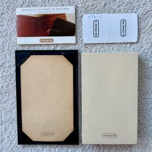 Vintage Coach Leather Black Memo Note Jotter with Two Refill Packs.  NWT